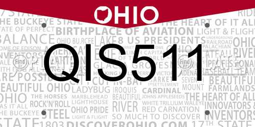 QIS511 Ohio License Plate
