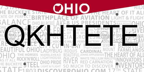QKHTETE Ohio License Plate