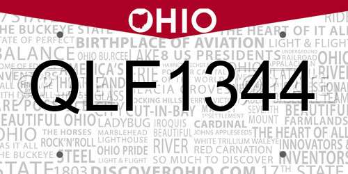 QLF1344 Ohio License Plate