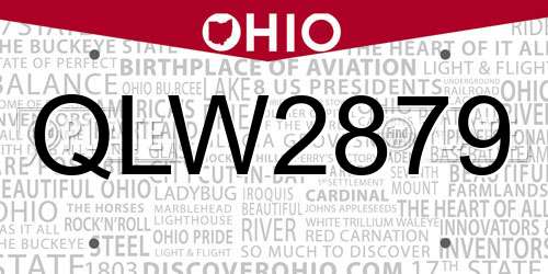 QLW2879 Ohio License Plate