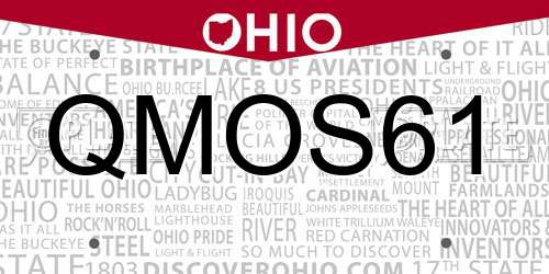 QMOS61 Ohio License Plate