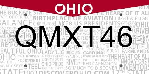 QMXT46 Ohio License Plate