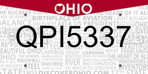 QPI5337 Ohio License Plate