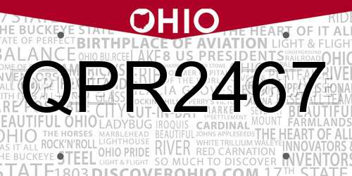 QPR2467 Ohio License Plate