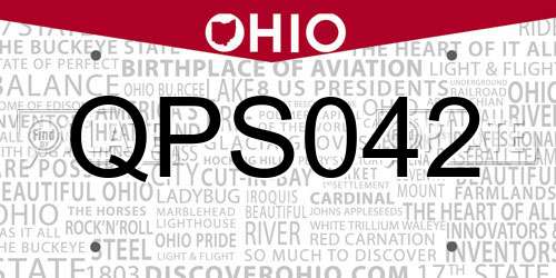 QPS042 Ohio License Plate