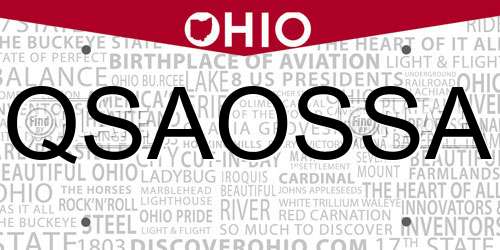 QSAOSSA Ohio License Plate
