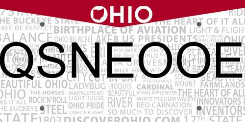 QSNEOOE Ohio License Plate