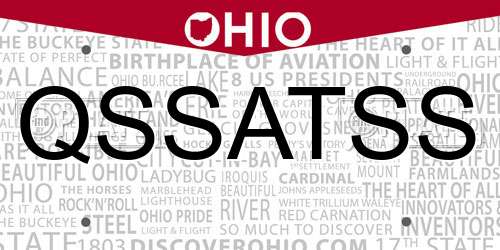 QSSATSS Ohio License Plate