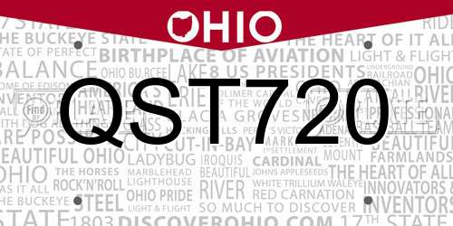QST720 Ohio License Plate