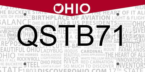 QSTB71 Ohio License Plate