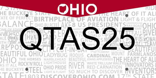 QTAS25 Ohio License Plate
