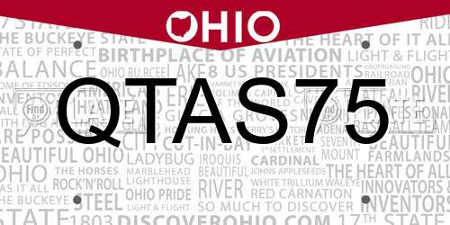 QTAS75 Ohio License Plate