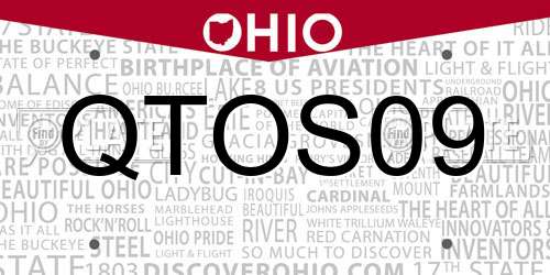 QTOS09 Ohio License Plate