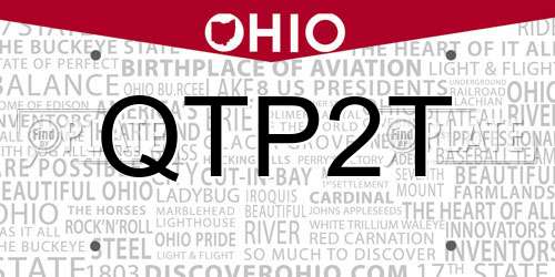 QTP2T Ohio License Plate