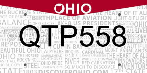 QTP558 Ohio License Plate