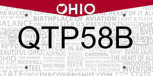 QTP58B Ohio License Plate