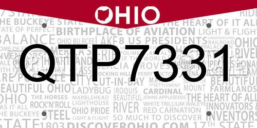 QTP7331 Ohio License Plate