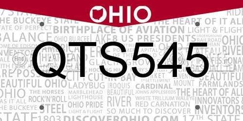 QTS545 Ohio License Plate