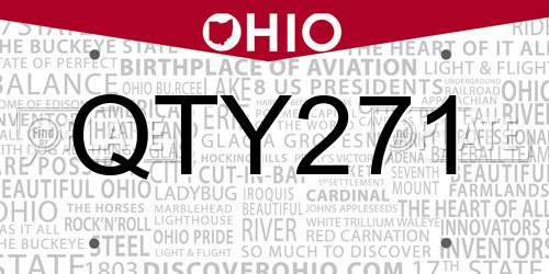 QTY271 Ohio License Plate
