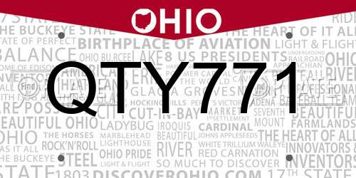 QTY771 Ohio License Plate