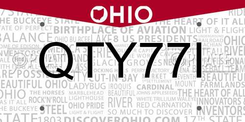 QTY77I Ohio License Plate
