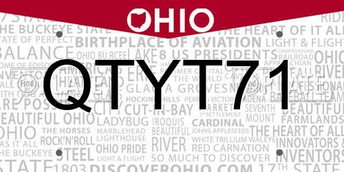 QTYT71 Ohio License Plate
