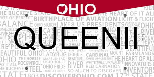 QUEENII Ohio License Plate
