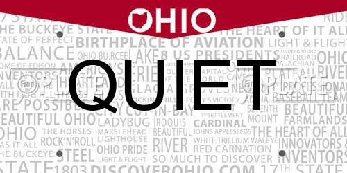 QUIET Ohio License Plate