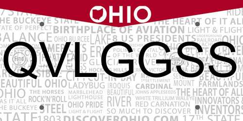 QVLGGSS Ohio License Plate