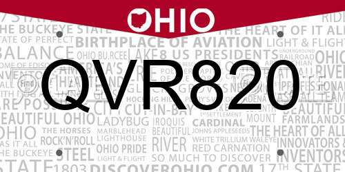 QVR820 Ohio License Plate