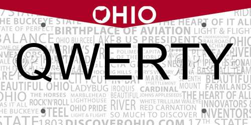 QWERTY Ohio License Plate