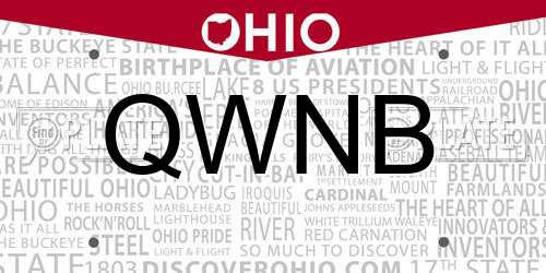 QWNB Ohio License Plate