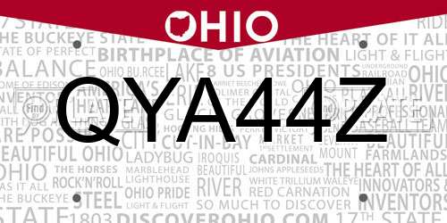 QYA44Z Ohio License Plate