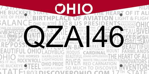 QZAI46 Ohio License Plate