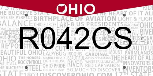R042CS Ohio License Plate