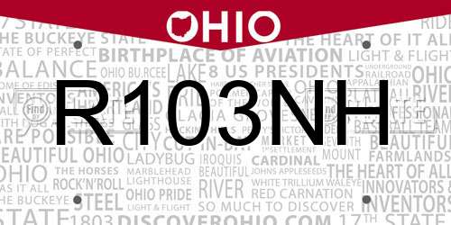 R103NH Ohio License Plate