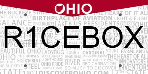 R1CEBOX Ohio License Plate