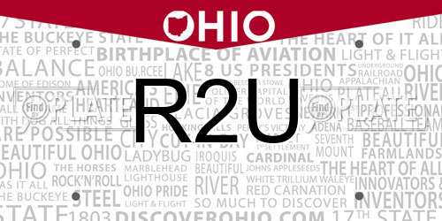 R2U Ohio License Plate