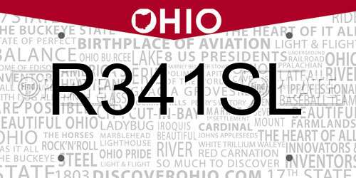 R341SL Ohio License Plate