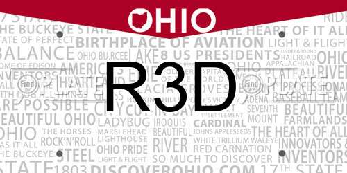 R3D Ohio License Plate