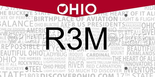 R3M Ohio License Plate