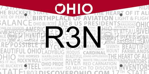 R3N Ohio License Plate