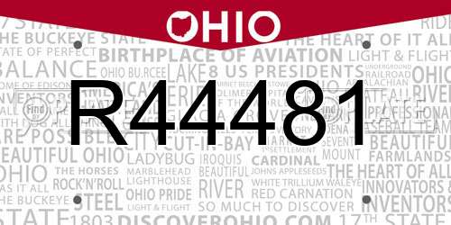 R44481 Ohio License Plate