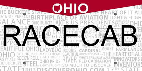 RACECAB Ohio License Plate