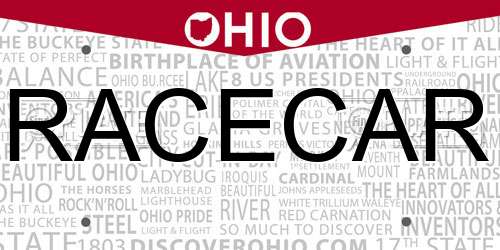 RACECAR Ohio License Plate
