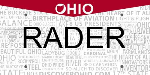 RADER Ohio License Plate