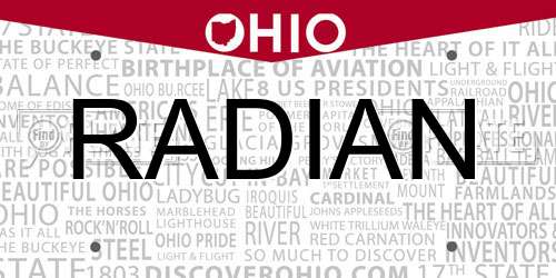 RADIAN Ohio License Plate