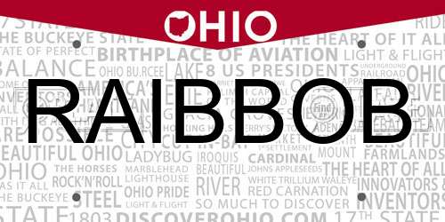RAIBBOB Ohio License Plate