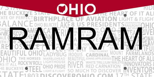 RAMRAM Ohio License Plate
