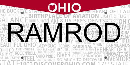 RAMROD Ohio License Plate